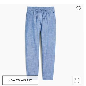 NWT J.Crew Factory drawstring chambray pants
